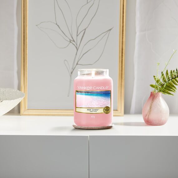 Yankee Candle Duftkerze im Glas (groß) | Pink Sands | Brenndauer bis zu 150 Stunden | Perfekte Geschenke für Frauen