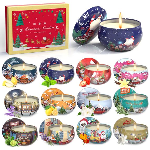 Primevolve Duftkerzen Geschenkset 12 Stück 2.5 OZ，Geburtstagsgeschenk für, Geschenke für ，Personalisierte Geschenke für Weihnachten,Jahrestag, Bad, Yoga, Kleine Geschenke für