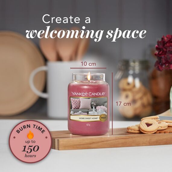 Yankee Candle Duftkerze im Glas (groß) | Home Sweet Home | Brenndauer bis zu 150 Stunden | Perfekte Geschenke für Frauen