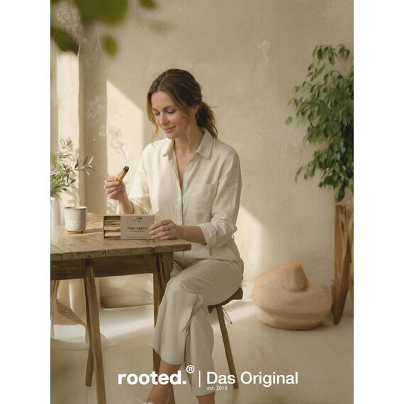 rooted.® Das Original Palo Santo - Indianisches [RÄUCHERHOLZ] aus Peru - Heiliges Holz -100% kontrollierte und nachhaltige Ernte - Meditation und Reinigungsrituale