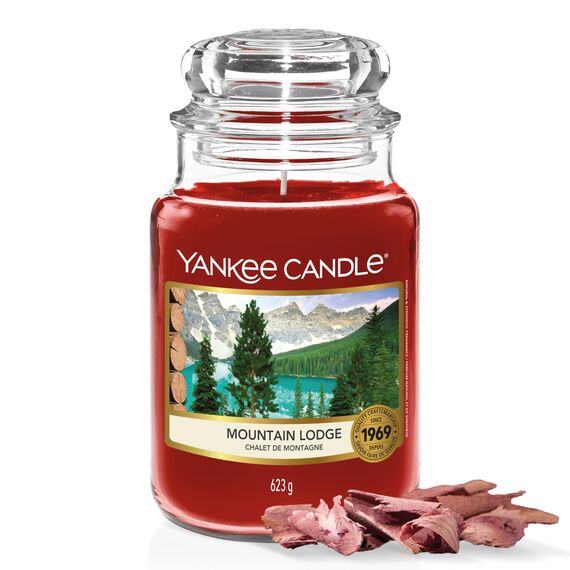 Yankee Candle Duftkerze im Glas (groß) | Mountain Lodge Air | Kerze mit langer Brenndauer bis zu 150 Stunden | Perfekte Geschenke für Frauen