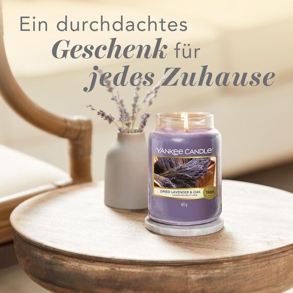 Yankee Candle Duftkerze im Glas (groß) | Dried Lavender & Oak | Kerze mit langer Brenndauer bis zu 150 Stunden | Perfekte Geschenke für Frauen