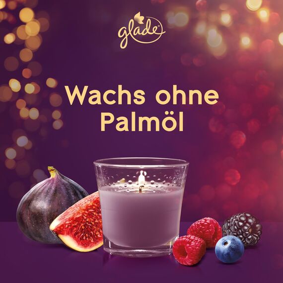 Glade Duft-Kerze im Glas Berry Festive Kiss, bis zu 27 Stunden Brenndauer, 6er Pack (6x112g)