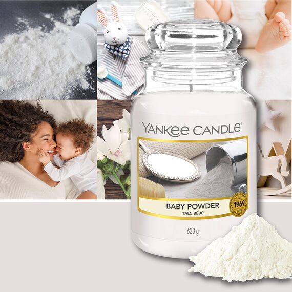 Yankee Candle Duftkerze im Glas (groß) | Baby Powder | Brenndauer bis zu 150 Stunden | Perfekte Geschenke für Frauen