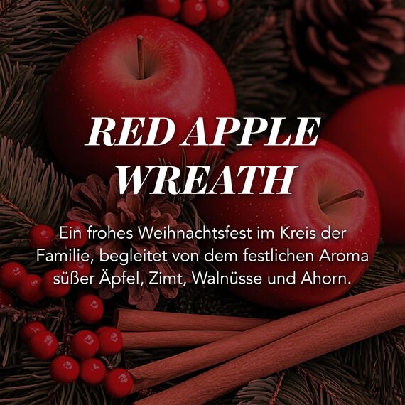 Yankee Candle Duftkerze im Glas (groß) | Red Apple Wreath | Kerze mit langer Brenndauer bis zu 150 Stunden | Perfekte Geschenke für Frauen