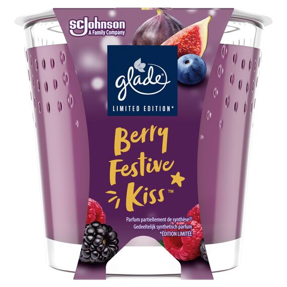 Glade Duft-Kerze im Glas Berry Festive Kiss, bis zu 27 Stunden Brenndauer, 6er Pack (6x112g)