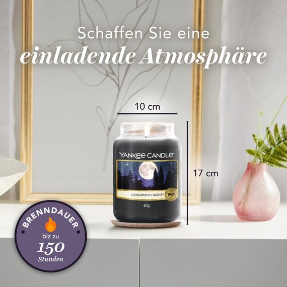 Yankee Candle Duftkerze im Glas (groß) | Midsummers's Night | Kerze mit langer Brenndauer bis zu 150 Stunden | Perfekte Geschenke für Frauen