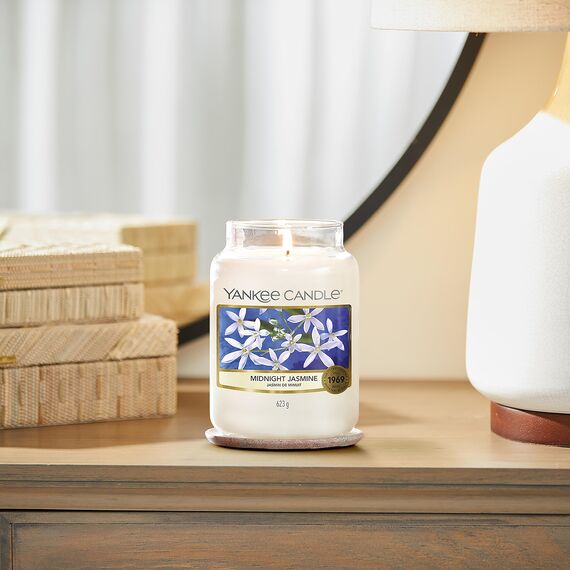 Yankee Candle Duftkerze im Glas (groß) | Midnight Jasmine | Kerze mit langer Brenndauer bis zu 150 Stunden | Perfekte Geschenke für Frauen