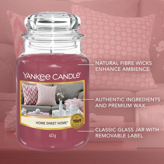 Yankee Candle Duftkerze im Glas (groß) | Home Sweet Home | Brenndauer bis zu 150 Stunden | Perfekte Geschenke für Frauen