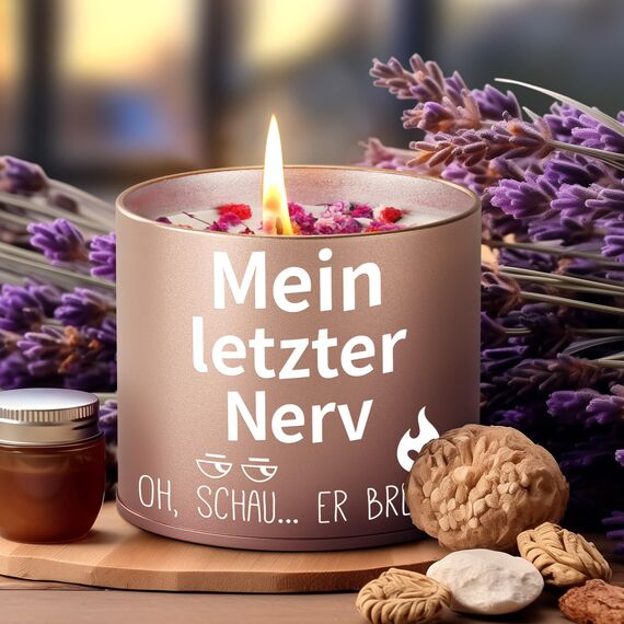 PRSTENLY Geschenke für Frauen, 9OZ Lavendel Kerzen Geschenk für Frau Freundin Mama Oma Schwester zum Geburtstag Weihnachten Oster, Geburtstagsgeschenk für Frauen, Mein Letzter Nerv [Energieklasse A]