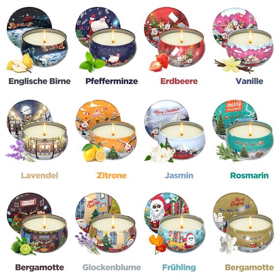 Primevolve Duftkerzen Geschenkset 12 Stück 2.5 OZ，Geburtstagsgeschenk für, Geschenke für ，Personalisierte Geschenke für Weihnachten,Jahrestag, Bad, Yoga, Kleine Geschenke für