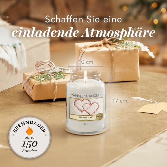 Yankee Candle Duftkerze im Glas (groß) | Snow In Love | Kerze mit langer Brenndauer bis zu 150 Stunden | Perfekte Geschenke für Frauen