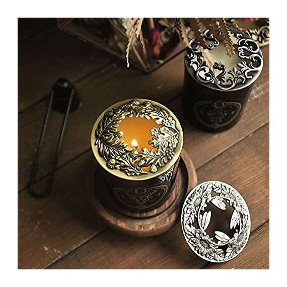 Illuma Lid Candle Kerzedeckel Aufsatz,Mehrere Stile,Candle Matrix Brushed Zubehör Lampenschirm Schirm Topper Metall Weihnachten,Helfen Sie Der Kerze Gleichmäßig Zu Schmelzen