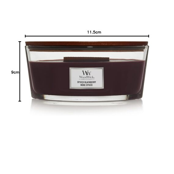 WoodWick Ellipse Duftkerze | Spiced Blackberry | mit knisterndem Docht | Brenndauer: bis zu 50 Stunden