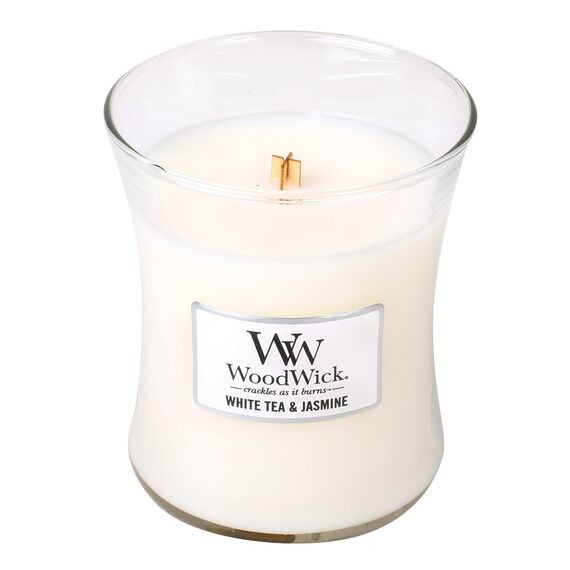 WoodWick Hourglass mittelgroße Duftkerze mit PlusWick Innovation, Seaside Mimosa