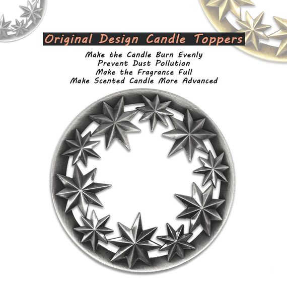 Illuma Lid Candle Kerzedeckel Aufsatz,Mehrere Stile,Candle Matrix Brushed Zubehör Lampenschirm Schirm Topper Metall Weihnachten,Helfen Sie Der Kerze Gleichmäßig Zu Schmelzen