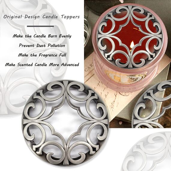 Illuma Lid Candle Kerzedeckel Aufsatz,Mehrere Stile,Candle Matrix Brushed Zubehör Lampenschirm Schirm Topper Metall Weihnachten,Helfen Sie Der Kerze Gleichmäßig Zu Schmelzen