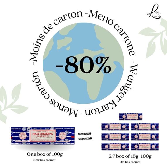 Satya Nag Champa Räucherstäbchen, 2 Packung mit 200 g, Aromatherapie, Meditation, Spiritualität, 100% natürlich, umweltfreundlich
