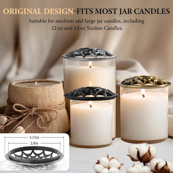 Hion Illuma Lid Candle Kerzedeckel Aufsatz,Mehrere Stile,Candle Matrix Brushed Zubehör Lampenschirm Schirm Topper Metall Weihnachten,Helfen Sie Der Kerze Gleichmäßig Zu Schmelzen