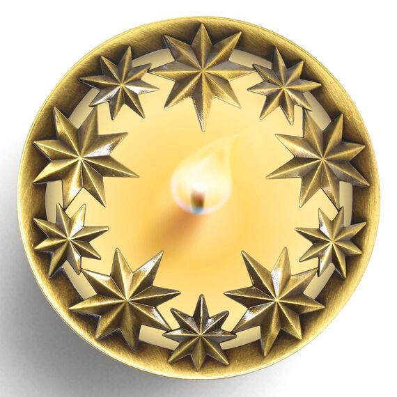 Hion Illuma Lid Kerzendeckel Aufsatz für Duftkerzen, Elegant geschnitztem Kerzenzubehör Metall Scented Candle Topper, Weihnachtsdeko Geschenk hilft der Kerze gleichmäßig zu brennen (All-Star Gold)