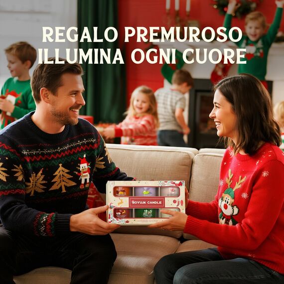 Duftkerze Weihnachten, Weihnachtskerze Set 6er Pack, Weihnachtskerzen Geschenke für Frauen und Männer, Weihnachtliche Duftkerzen, Kerze Weihnachten