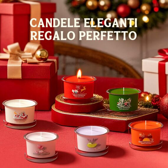 Duftkerze Weihnachten, Weihnachtskerze Set 6er Pack, Weihnachtskerzen Geschenke für Frauen und Männer, Weihnachtliche Duftkerzen, Kerze Weihnachten