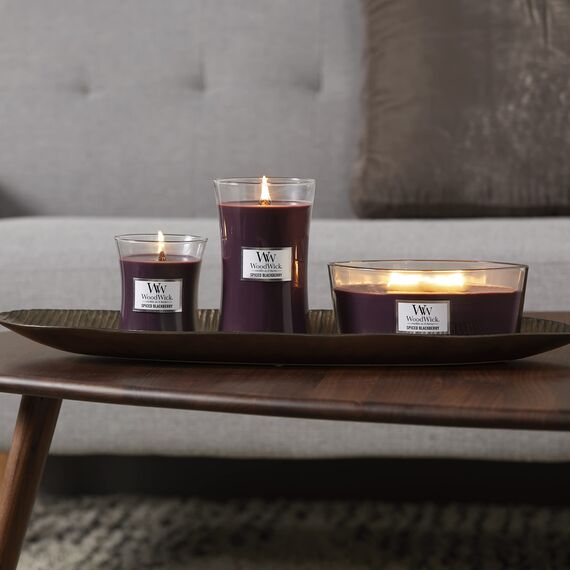 WoodWick Ellipse Duftkerze | Spiced Blackberry | mit knisterndem Docht | Brenndauer: bis zu 50 Stunden