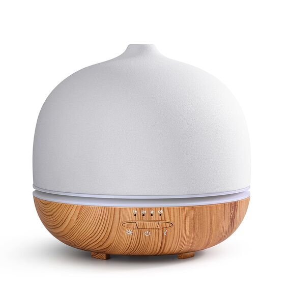 JESMAY Aroma Diffuser Keramik 500ml Premium Ultraschall Luftbefeuchter Diffusor für Ätherische Öle Timer-Einstellung & 10-Farben-LED BPA-Frei Diffuser Weiß für Schlafzimmer Wohnzimmer Büro Yoga