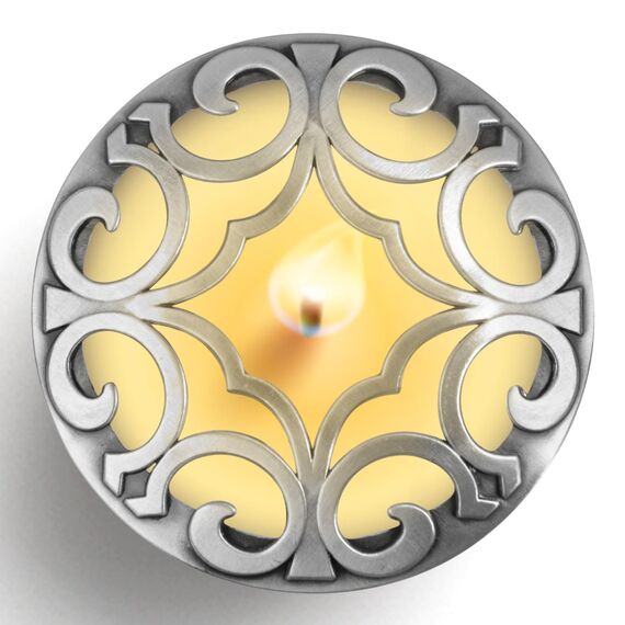 Hion Illuma Lid Kerzendeckel Aufsatz für Duftkerzen, Elegant geschnitztem Kerzenzubehör Metall Scented Candle Topper, Weihnachtsdeko Geschenk hilft der Kerze gleichmäßig zu brennen (Weltraum Silber)