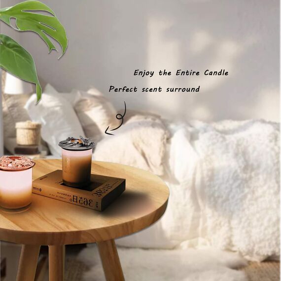 Illuma Lid Candle Kerzedeckel Aufsatz,Mehrere Stile,Candle Matrix Brushed Zubehör Lampenschirm Schirm Topper Metall Weihnachten,Helfen Sie Der Kerze Gleichmäßig Zu Schmelzen