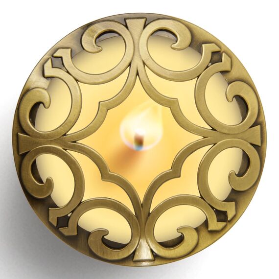 Hion Illuma Lid Kerzendeckel Aufsatz für Duftkerzen, Elegant geschnitztem Kerzenzubehör Metall Scented Candle Topper, Weihnachtsdeko Geschenk hilft der Kerze gleichmäßig zu brennen (Weltraum Gold)