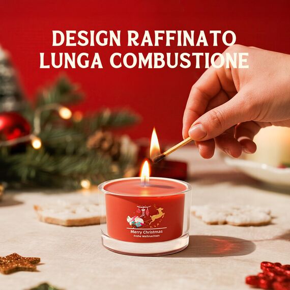 Duftkerze Weihnachten, Weihnachtskerze Set 6er Pack, Weihnachtskerzen Geschenke für Frauen und Männer, Weihnachtliche Duftkerzen, Kerze Weihnachten