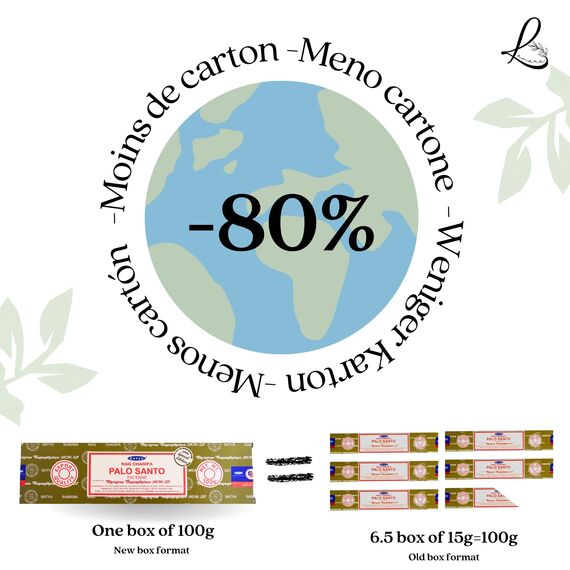 LAMARE Satya Palo Santo Räucherstäbchen, 1 Packung mit 100 g (80-90 Stäbchen), Aromatherapie, Meditation, Yoga, umweltfreundliche Verpackung
