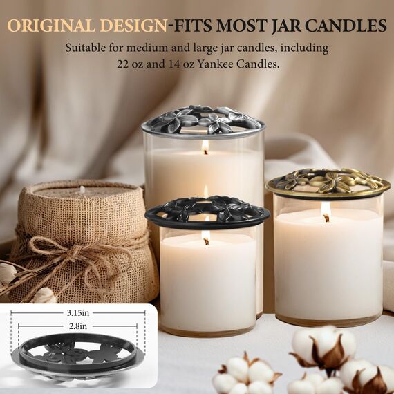 Illuma Lid Candle Kerzedeckel Aufsatz,Mehrere Stile,Candle Matrix Brushed Zubehör Lampenschirm Schirm Topper Metall Weihnachten,Helfen Sie Der Kerze Gleichmäßig Zu Schmelzen