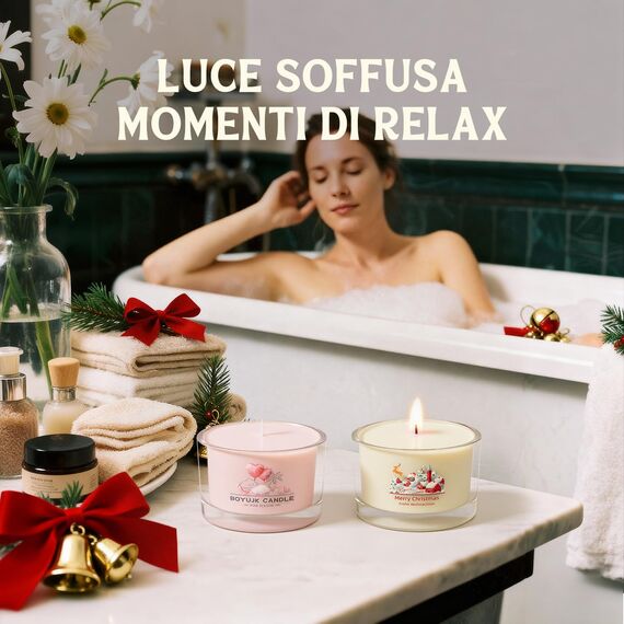 Duftkerze Weihnachten, Weihnachtskerze Set 6er Pack, Weihnachtskerzen Geschenke für Frauen und Männer, Weihnachtliche Duftkerzen, Kerze Weihnachten