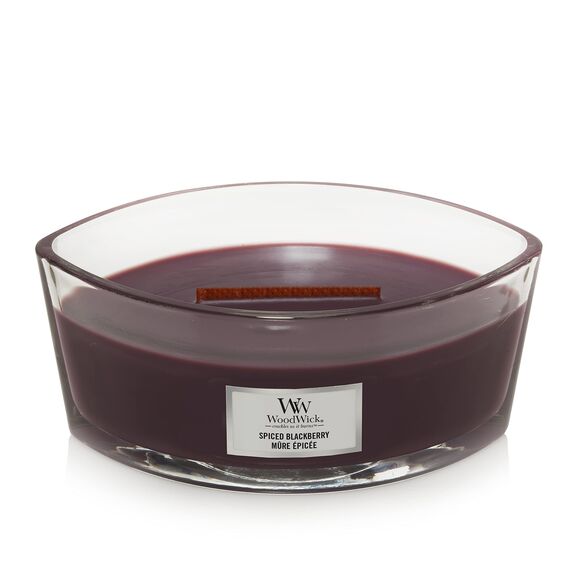 WoodWick Ellipse Duftkerze | Spiced Blackberry | mit knisterndem Docht | Brenndauer: bis zu 50 Stunden