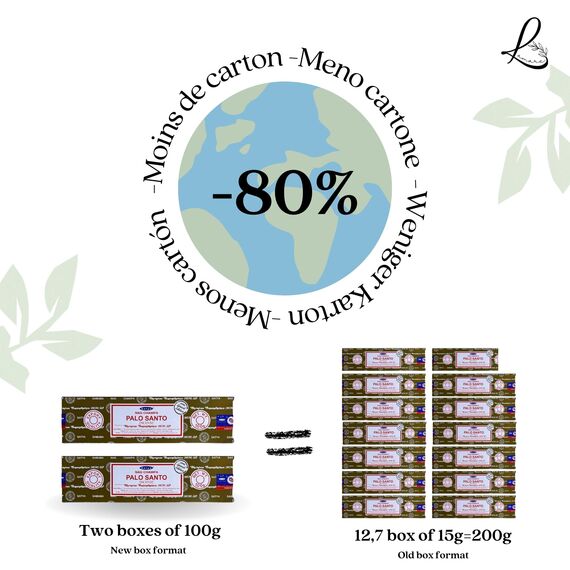Satya Palo Santo Räucherstäbchen – 2 Packungen mit 100 g (zwischen 160 und 180 Stäbchen) – Aromatherapie – Meditation – Yoga – umweltfreundliche Verpackung