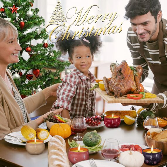 Weihnachten Duftkerzen Geschenkset für Frauen, 6 Pack 70,9 g Kerzen-Set, natürliches Sojawachs, Aromatherapie-Kerzen für Geburtstag, Weihnachten, Geschenke für sie, Geschenke für Frauen