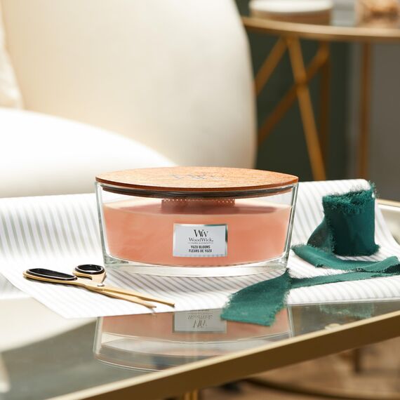 WoodWick Ellipse Duftkerze | Vanilla Bean | mit knisterndem Docht | Brenndauer: bis zu 50 Stunden