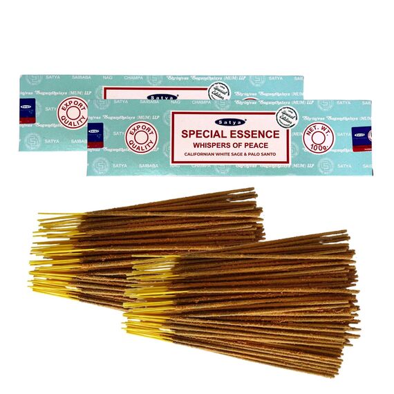Satya Special Essence Räucherstäbchen - 2 Packungen mit 100 g (zwischen 160 und 180 Stäbchen) - Aromatherapie - Meditation - Yoga - Umweltfreundliche Verpackung