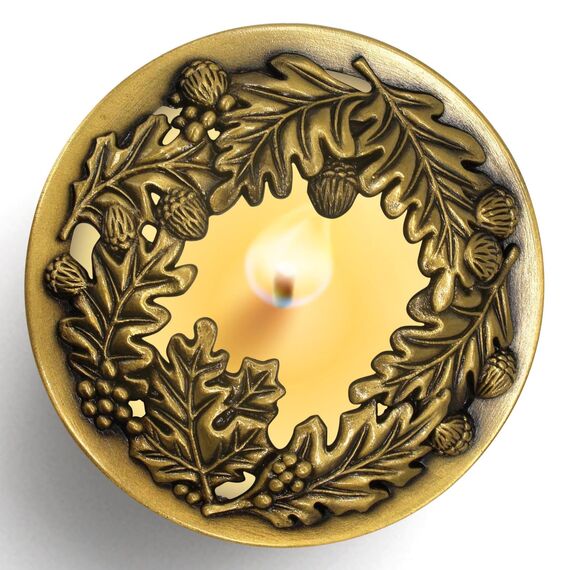 Hion Illuma Lid Kerzendeckel Aufsatz für Duftkerzen, Elegant geschnitztem Kerzenzubehör Scented Candle Topper, Weihnachtsdeko Geschenk hilft der Kerze gleichmäßig zu brennen (Heilige Frucht Gold)