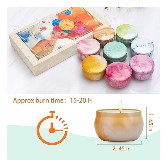 YMing Duftkerzen Geschenkset für Damen, 8 Pack SojaWachs Kerze für Muttertag, Weihnachten,Geburtstag, Valentinstag, Aromatherapie, Bad, Yoga