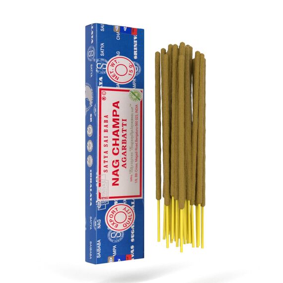 Satya Nag Champa Räucherstäbchen Räucherwerk Agarbatti Incense Sticks Handgerollt in Indien (6 Packungen je 15 Gramm)