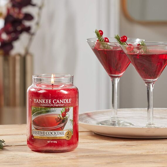 Yankee Candle Glaskerze, groß, Festive Cocktail