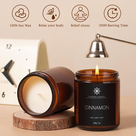 Duftkerze im Glas 6 Düft, Kerzen Geschenke für Männer Frauen 1200 g,6Pcs Duftkerzen Geschenkset,Natürliches Sojawachs Duftkerze Set für Valentinstag,Bad Spa Meditation,Geburtstagsgeschenk