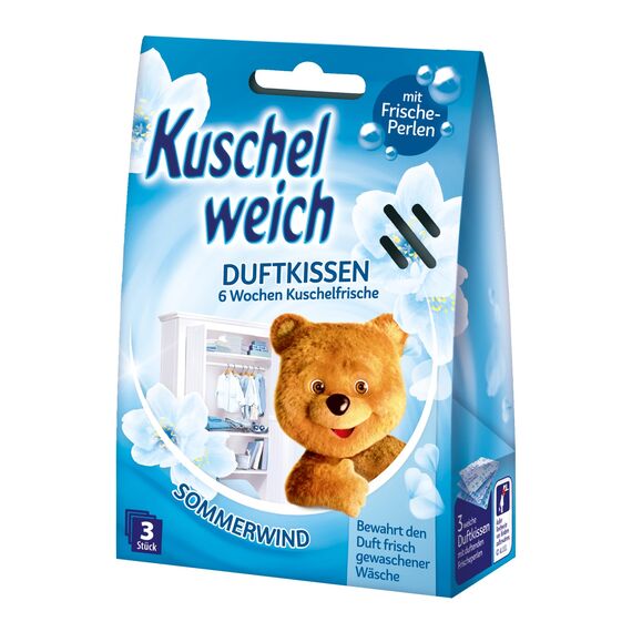 Duftkissen mit Frische Perlen Sommerwind Kuschelweich Duftsäckchen mit der Frische vom Kuschelweich-Weichspüler bis zu 6 Wochen Wäsche-Duft im Schrank oder am Kleiderbügel