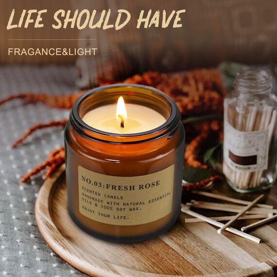 YMing 6Pcs Duftkerzen im Glas, Geburtstagsgeschenk für Frauen 600 g, Brenndauer 150 Std, Natürliches Sojawachs Duftkerze Set für Weihnachten, Bad Spa Meditation