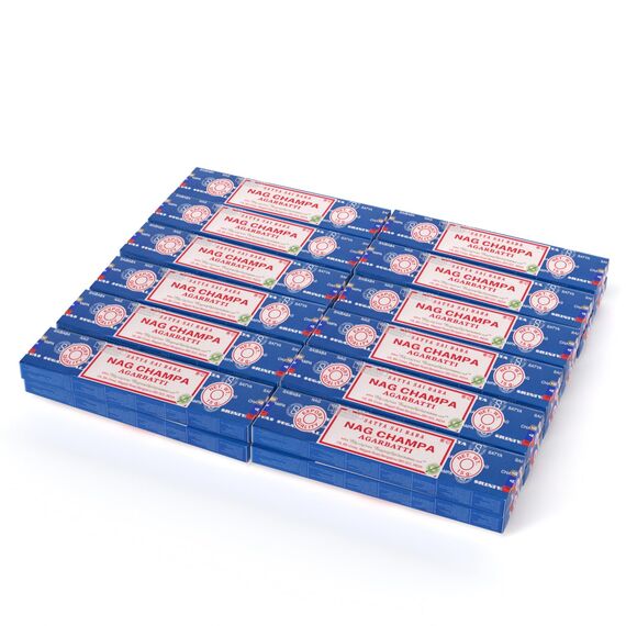 Satya Nag Champa Räucherstäbchen Räucherwerk Agarbatti Incense Sticks Handgerollt in Indien (24 Packungen je 15 Gramm)