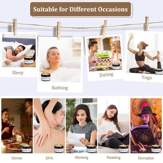 Duftkerzen Geschenkset für Frauen Männer, 6 Stück Duftkerzen im Glas, Natürliches Sojawachs Aromatherapie Duft Candle Set, Kleine Kerzen Geschenke für Weihnachten, Geburtstag, Valentinstag, Muttertag