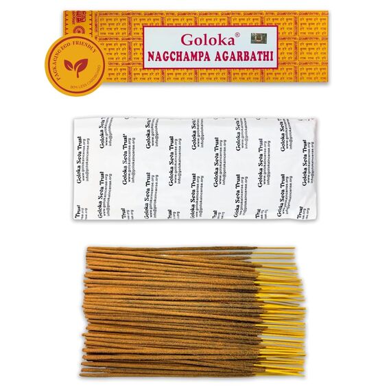 Räucherstäbchen Nag Champa – 1 Packung mit 100 g (70–90 Stäbchen) – Aromatherapie – Meditation – Yoga – Packaging Eco-Friendly